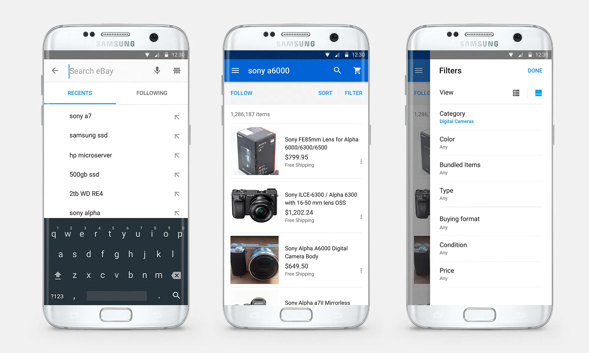 eBay Android app home feed with personalised recommendations
